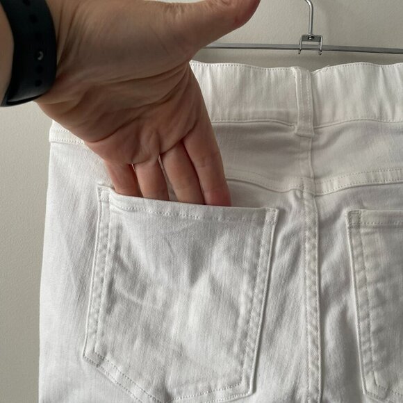 Spanx Every Wear Mid Rise Pull On Casual Ankle Skinny Jeans White Medium - Picture 7 of 8